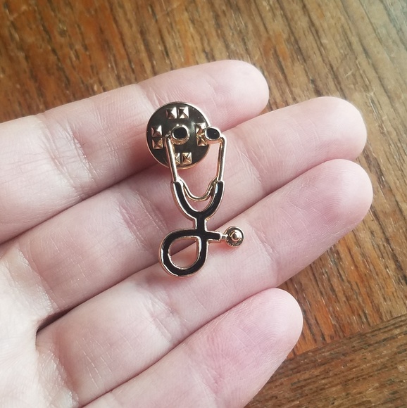 NWOT Adorable Gold Stethoscope Pin - Picture 11 of 12